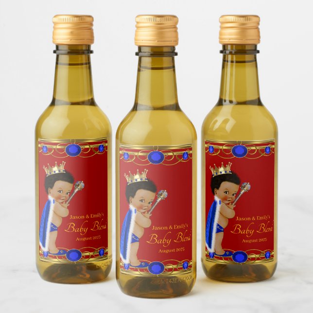 Prince Mini Wine Bottle Labels Red Blue Gold (Bottles)