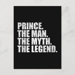 Prince name, Prince The Man The Myth The Legend Postcard