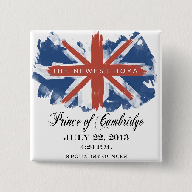 Prince of Cambridge Souvenir Button (Front)