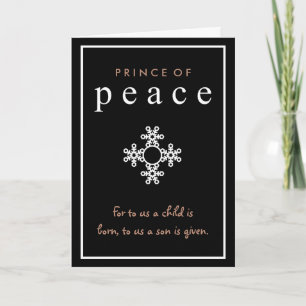 Prince of Peace Black and White Christmas Holiday Card