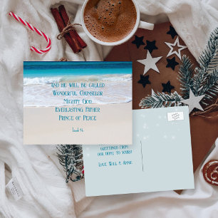 Prince of Peace Christian Christmas Beach Scene Holiday Postcard