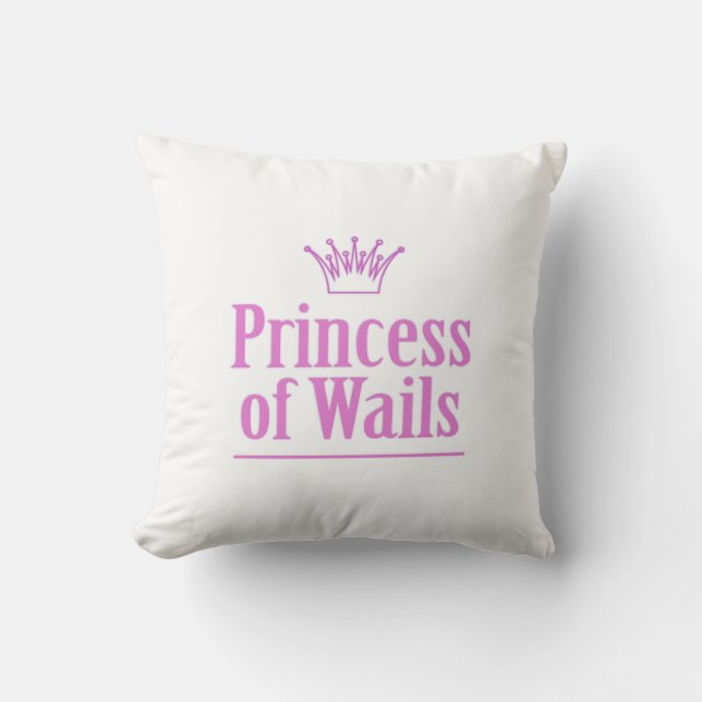 Prince of Wails / Princess of Wails v2 Throw Pillow (Front)