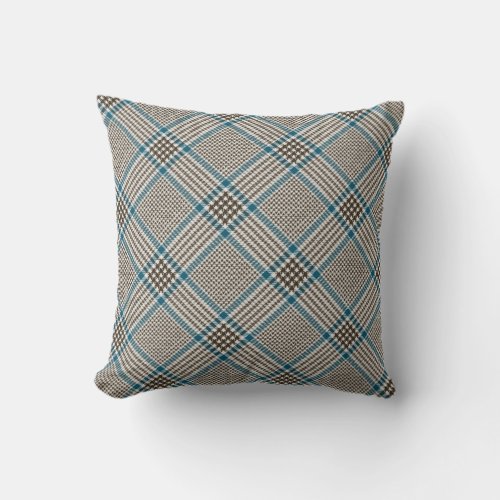 Prince of Wales Check Plaid Pattern Throw Pillow