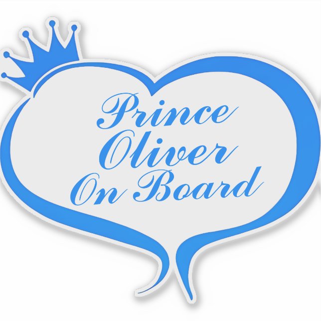 "Prince On Board" Car Sticker (Front)
