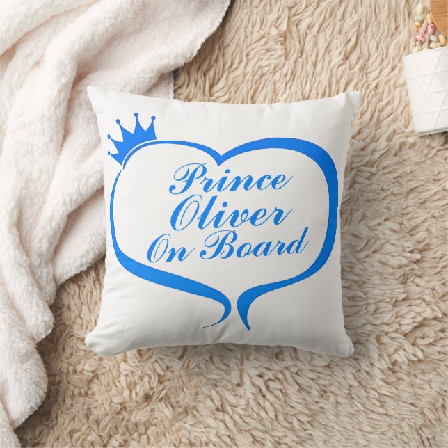 "Prince On Board"  Throw Pillow (Blanket)