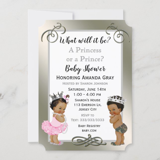 Prince or Princess Baby Shower Invitation (Front)