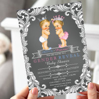 Prince or Princess Chalk Gender Reveal Invitation