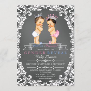 Prince Or Princess Chalkboard Gender Reveal Invitation by The_Baby_Boutique at Zazzle