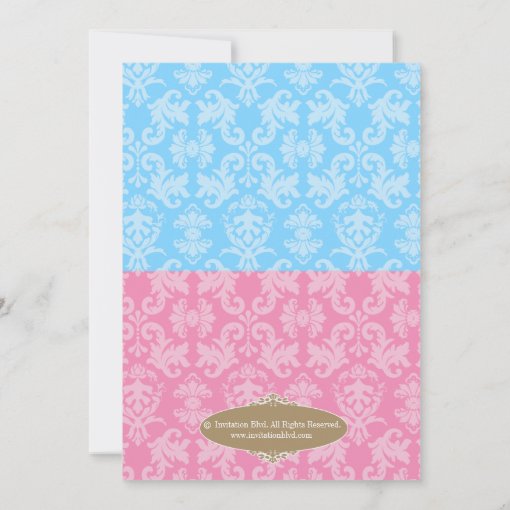 Prince Or Princess Damask Gender Reveal Party Invitation Zazzle