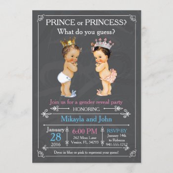 Prince Or Princess Gender Reveal - Caucasian Invitation by AnnounceIt at Zazzle