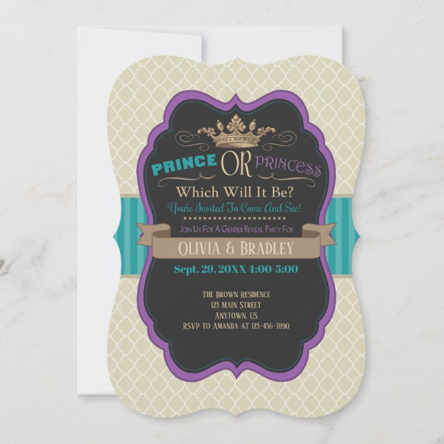 Prince Or Princess Gender Reveal Invitation (Front)