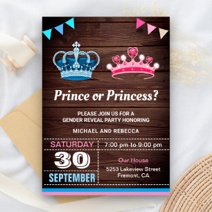 Prince or Princess Gender Reveal Party Invitation