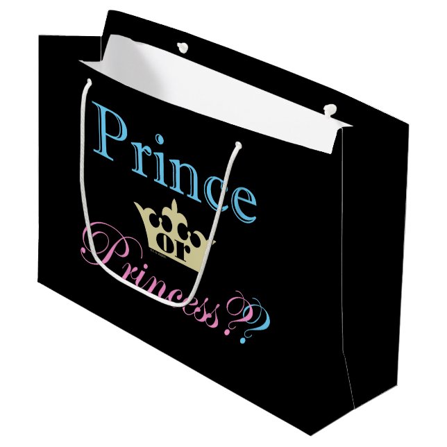 Prince or Princess? Large Gift Bag (Front Angled)
