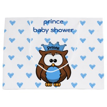 Prince Owl  Baby Shower Gift Bag by just_owls at Zazzle