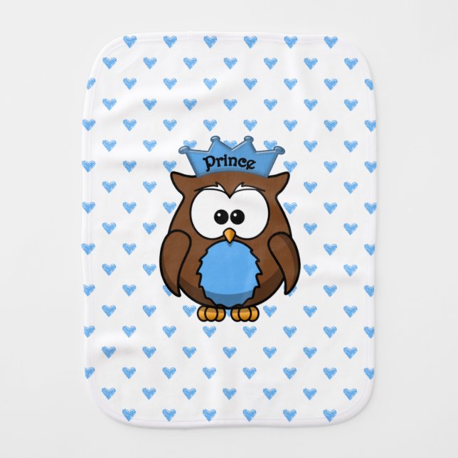 prince owl burp cloth (Front)