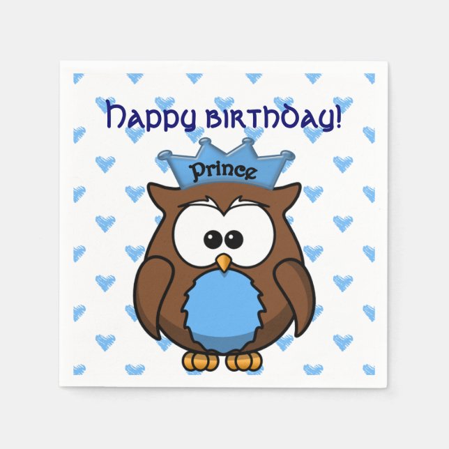 prince owl paper napkins (Front)