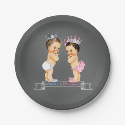 Prince Princess Chalk Gender Reveal Baby Shower Paper Plates