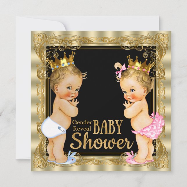 Prince Princess Gender Reveal Baby Shower Invitation (Front)