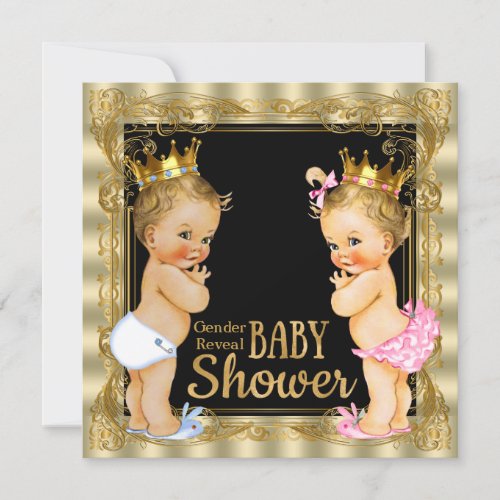 Prince Princess Gender Reveal Baby Shower Invitation