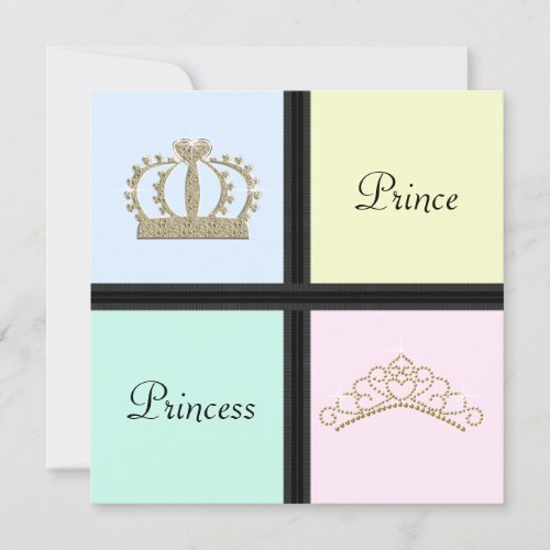 Prince Princess Gender Reveal Shower Invitation