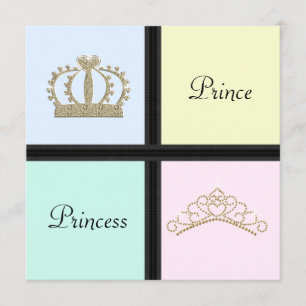 Prince Princess Gender Reveal Shower Invitation