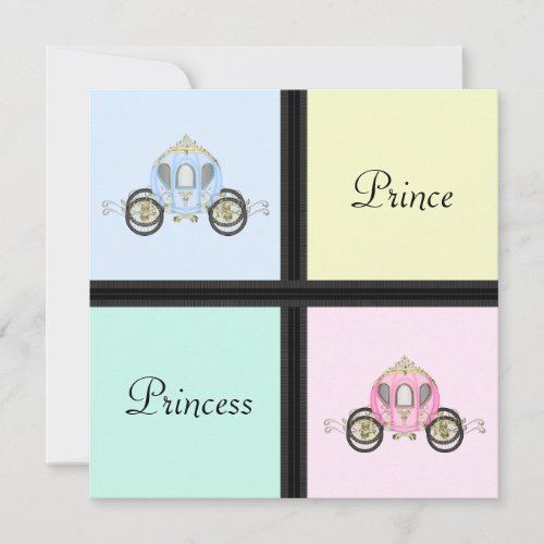 Prince Princess Gender Reveal Shower Invitations