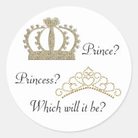 2132D Prince and Princess Hand Crafted Gender Reveal Photo Props Crowns 