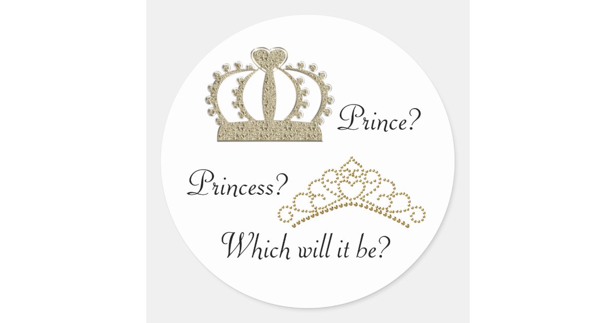 Download Prince Princess Gender Reveal Stickers Zazzle Com