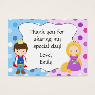 Prince Princess Gift Favor Tag Thank You Label