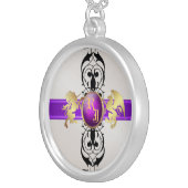 Prince & Princess Purple Jewel Monogram Necklace 2 (Front Right)