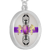 Prince & Princess Purple Jewel Monogram Necklace 2 (Front Left)