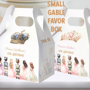 Prince Princess Twins Royal Birthday Boy Girl Favor Boxes