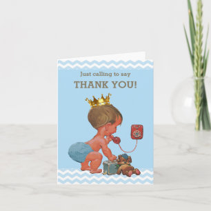 Prince Ringing To Say Thank You Baby Shower Card