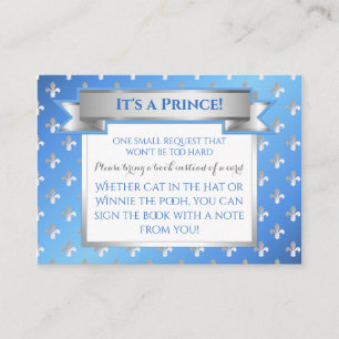 Prince Royal Baby Blue & Silver Fleur Book Request Enclosure Card
