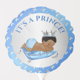 Prince Royal Baby Blue & Silver Pillow Balloon