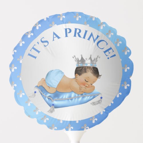 Prince Royal Baby Blue  Silver Pillow Balloon