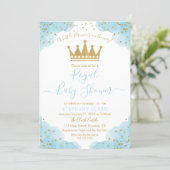 Prince Royal Baby Shower watercolor Invitation (Standing Front)