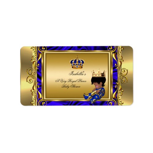 Prince Royal Blue Baby Shower Regal Gold Boy Label