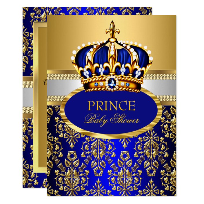 royal blue prince invitations