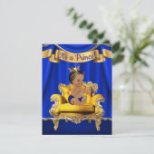 Prince Royal Blue Gold Baby Shower Invitations | Zazzle