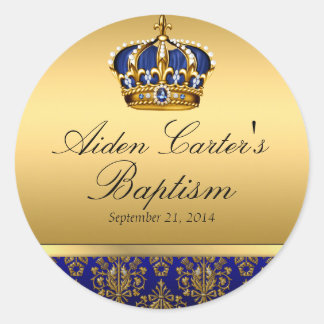 Prince Royal Blue Regal Crown Baptism Sticker