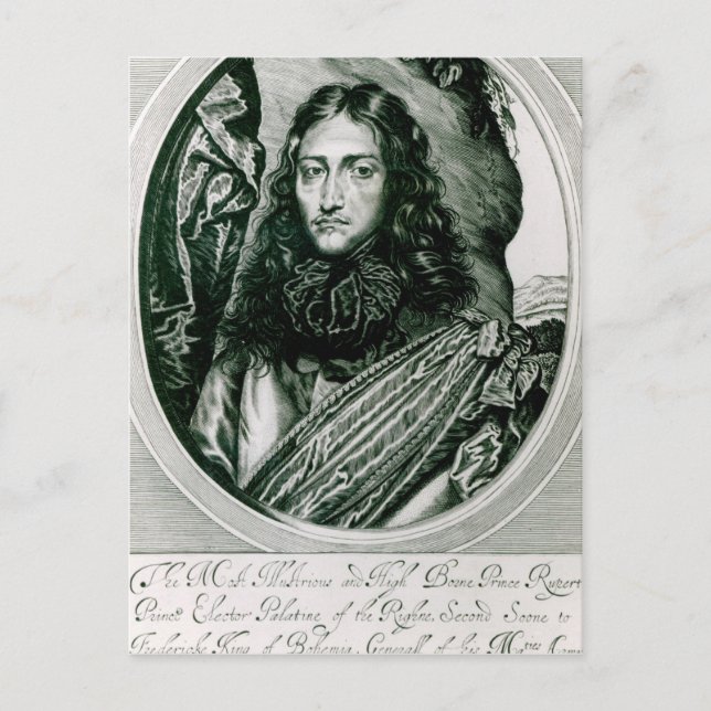 Prince Rupert of the Rhine engraved by William Postcard (Front)