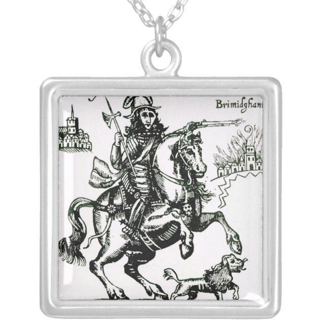Prince Rupert on Horseback Silver Plated Necklace (Front)