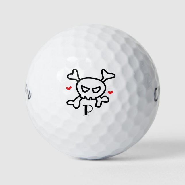 Prince skull with your initial golf balls (Front)