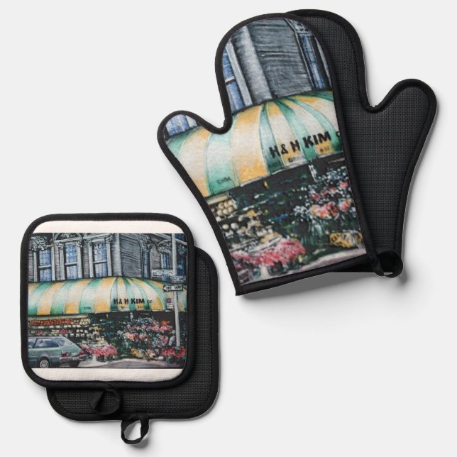 Prince Street Corner, NYC Oven Mitt & Pot Holder Set (Front/Back)