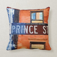 Prince Street Sign NYC Throw Pillow