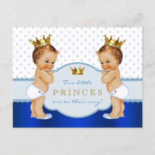 Prince Twin Boy Baby Shower Invitation