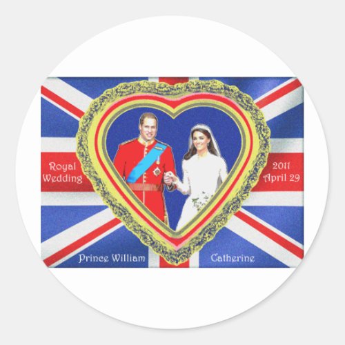 Prince William and Catherine Royal Wedding Classic Round Sticker