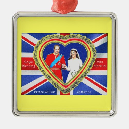 Prince William and Catherine Royal Wedding Metal Ornament