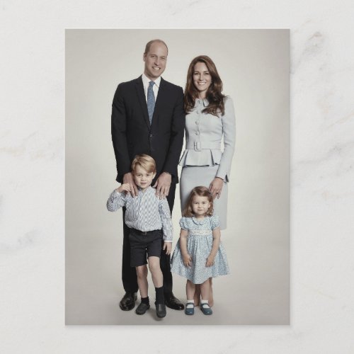 Prince William and family Dec 2017 stylized Postcard